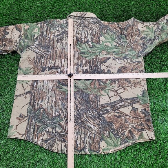 Vintage 80s Realtree Camo Button Shirt XL/2XL 26x29 Baggy - Picture 7 of 10